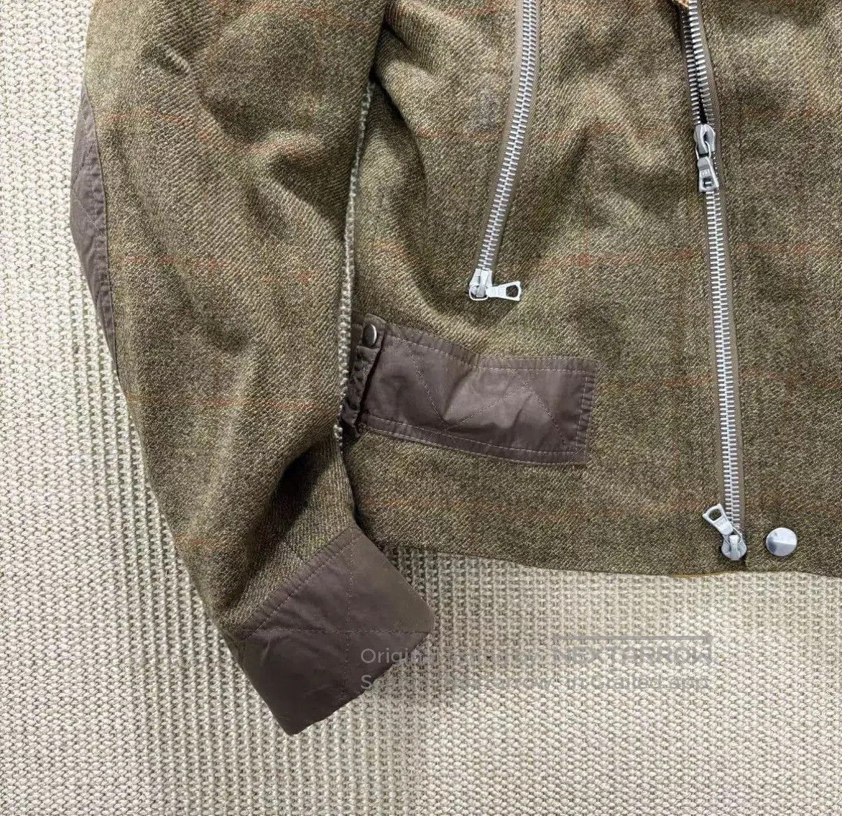 Dries Van Noten Green Moto Jacket with Faux Fur Collar Size M. Size US M / EU 48-50 / 2 - 5 Thumbnail