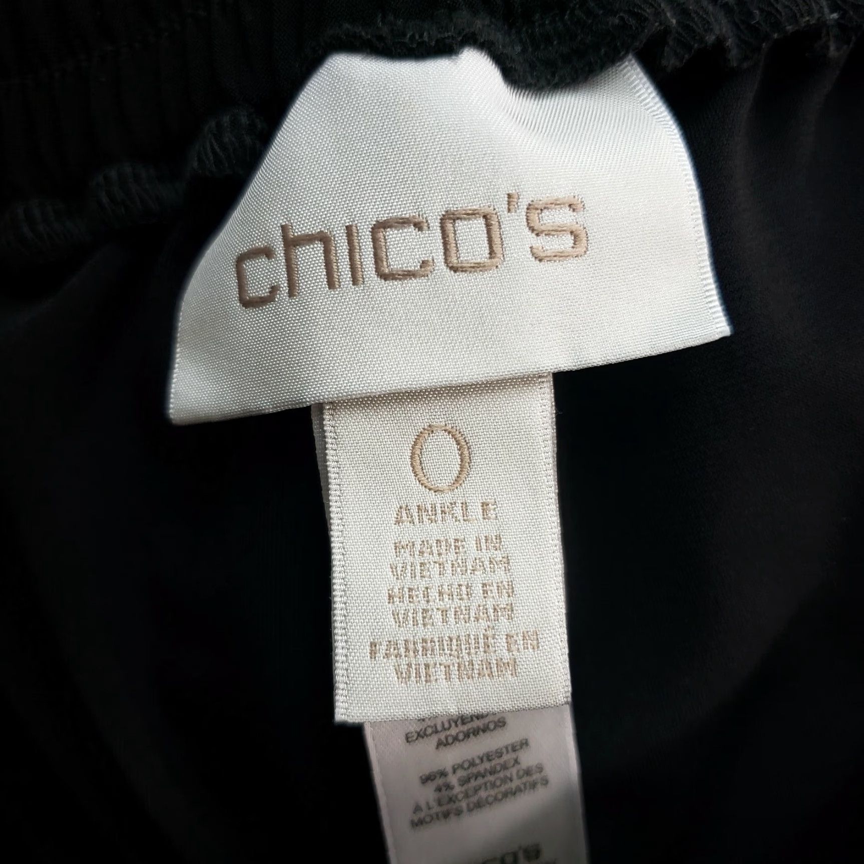 Vintage Chico's Womens Pants Pull On Ankle Sz 4 Black Pockets High Rise Inseam 26.5 Size 27" / US 4 / IT 40 - 7 Thumbnail
