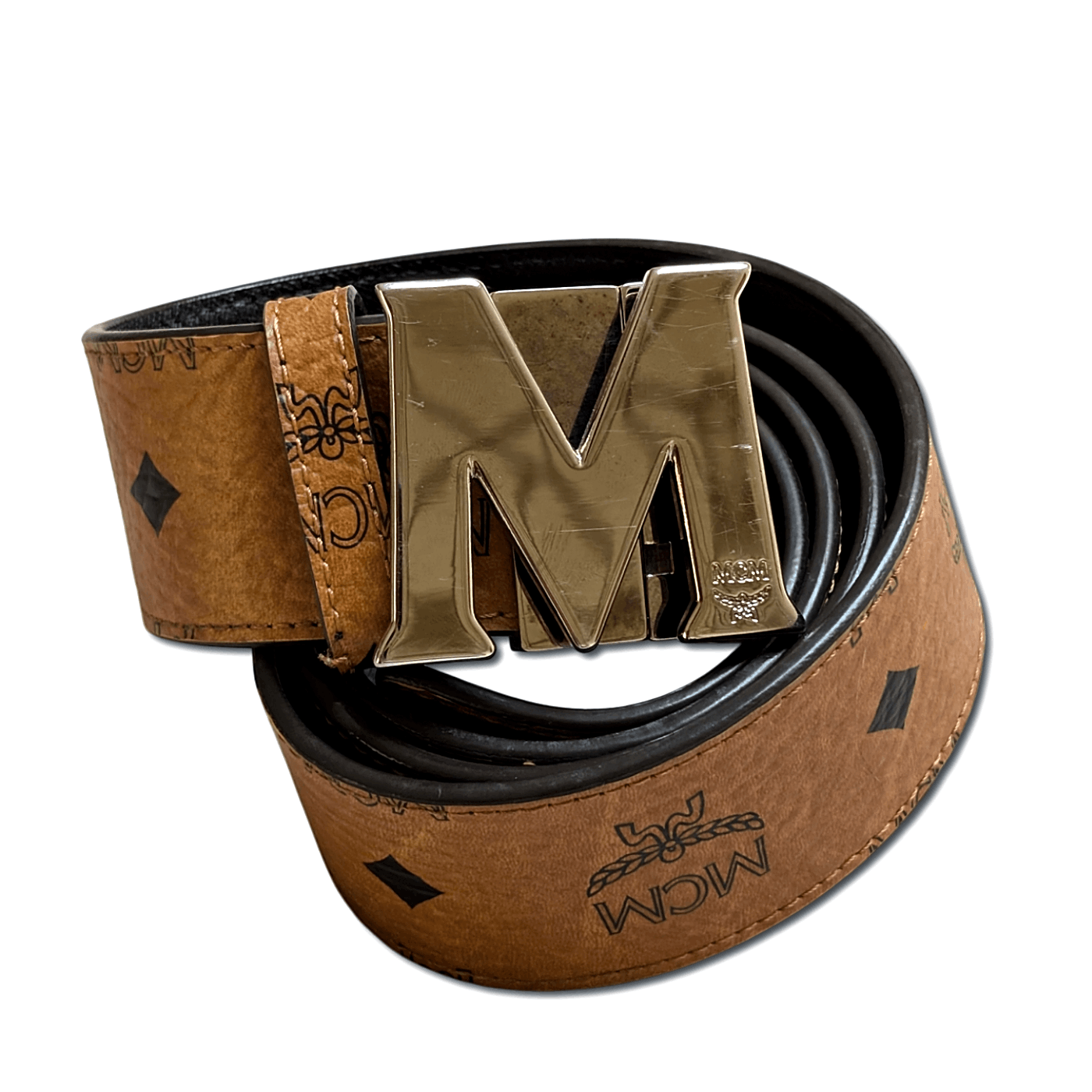 MCM MCM White Reversible Belt Gold Buckle | Grailed