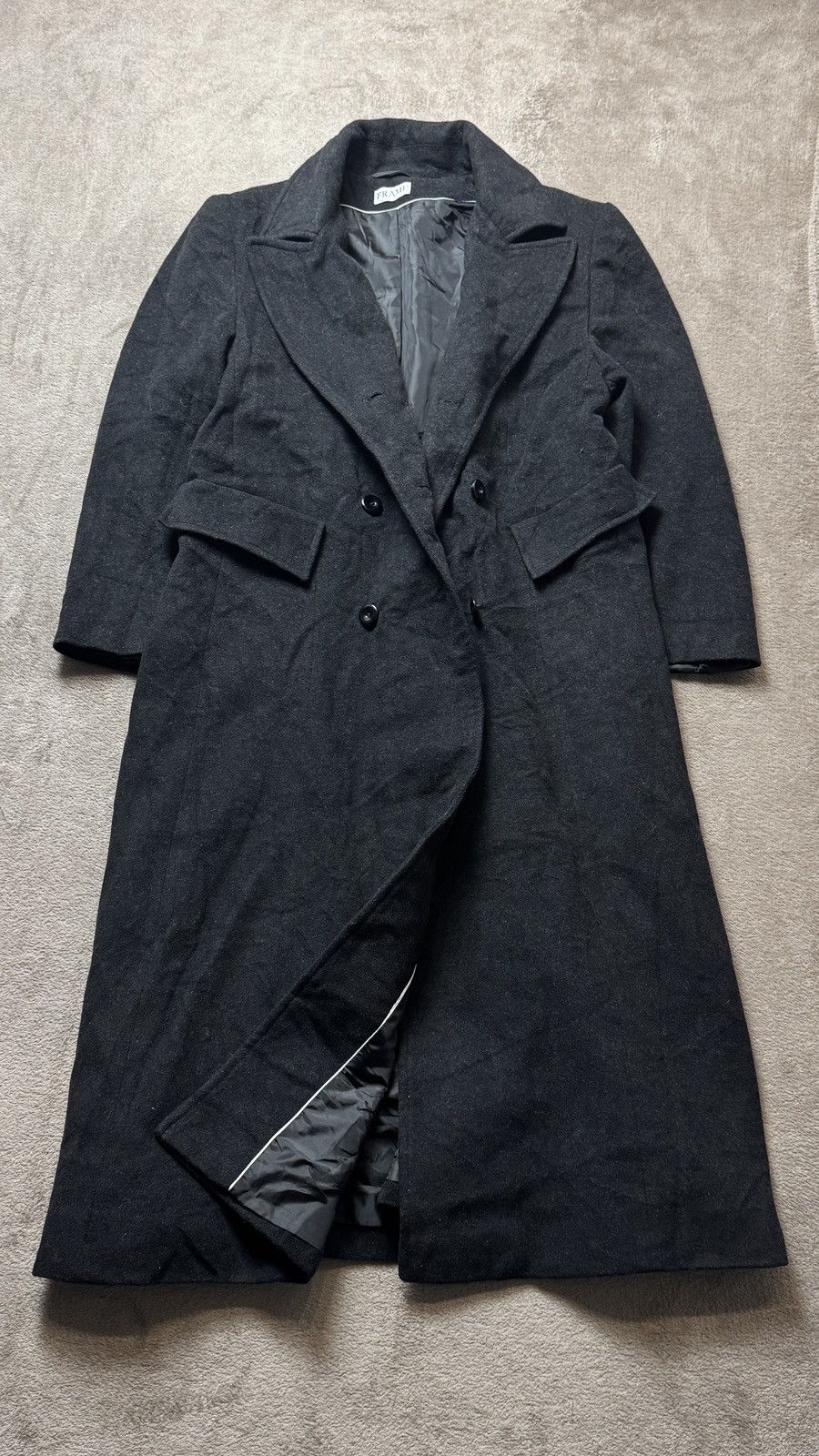 Frame Wool Cashmere Double Breast Long Coat gucci ysl loro piana Size XL / US 12-14 / IT 48-50 - 2 Thumbnail