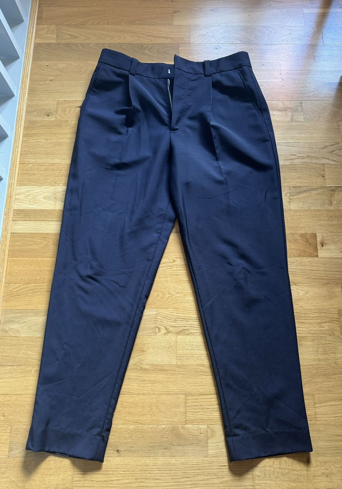 image of Acne Studios Wool Blend Tailored Trousers, Casual Pants in Black, Men's (Size 32)