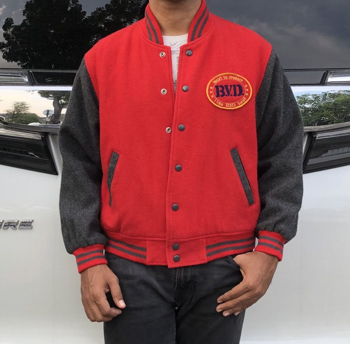 Vintage Vintage B.V.D Plain Wool Varsity Jacket Size US M / EU 48-50 / 2 - 3 Thumbnail