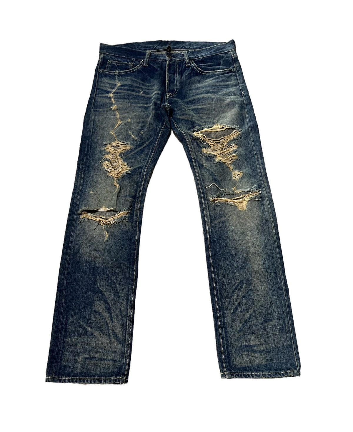 Japanese Brand GLAMB JAPANESE DISTRESSED DENIM JEANS Size US 34 / EU 50 - 1 Thumbnail