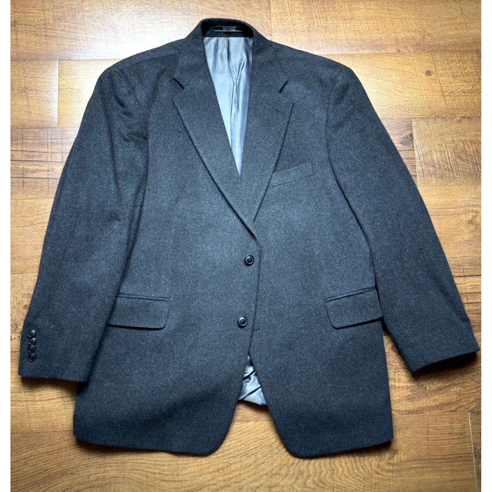 Vintage Arnold Brant 100% Cashmere Blazer Black Sport Coat Jacket Men’s Size 46R shirts? Size 46R - 2 Thumbnail