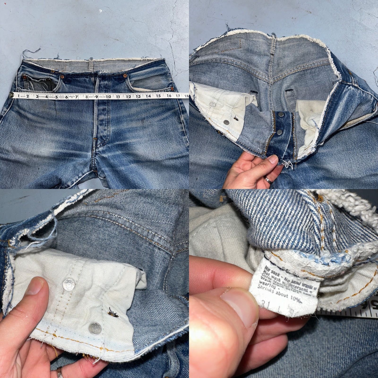Levi's Levis 501 XX Vintage 80s Redline Selvedge Jeans Med Wash 31x36 USA Denim Cotton Blue Size US 31 - 8 Thumbnail
