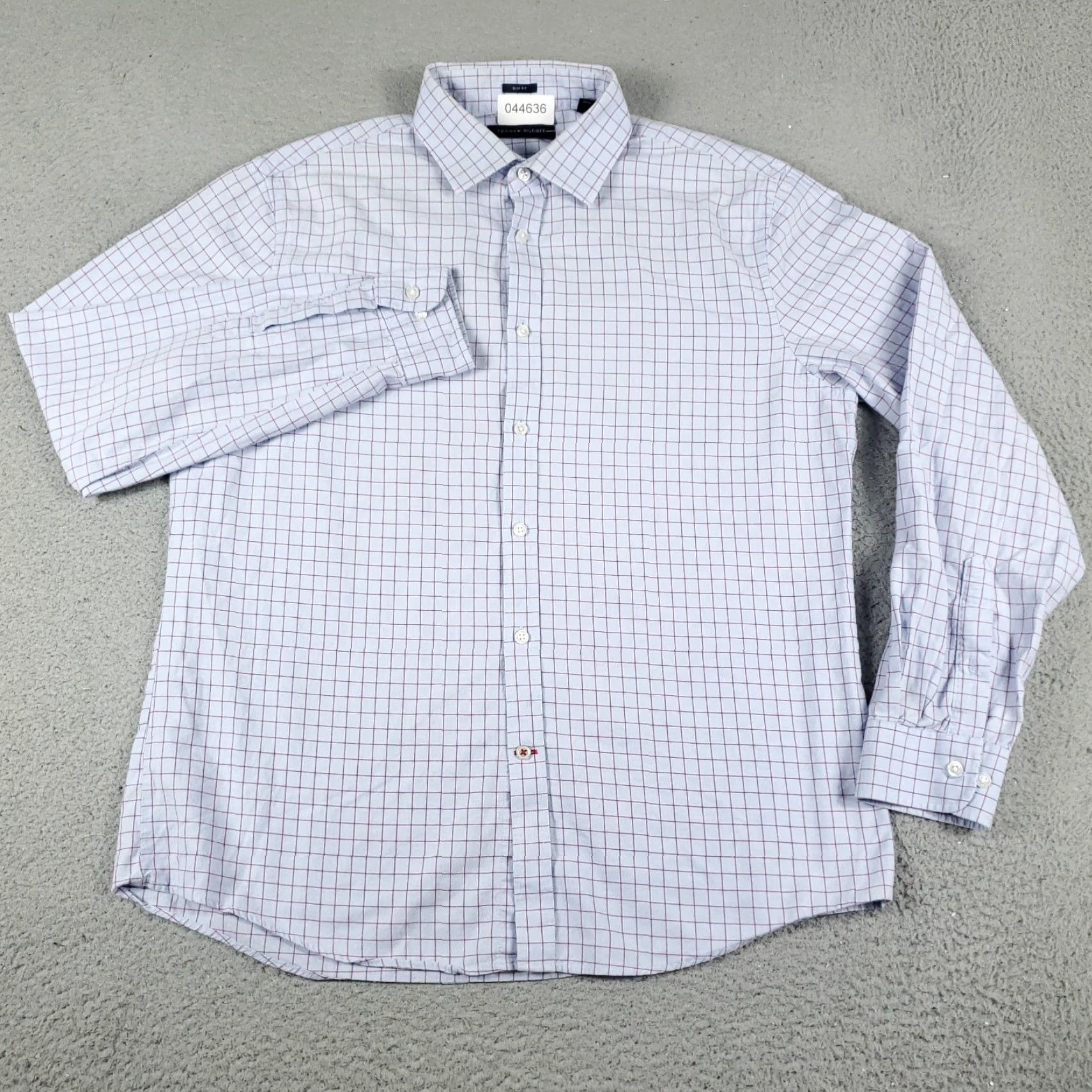Tommy Hilfiger Tommy Hilfiger Button-Up Shirt Mens Large Blue Check Long Sleeve Casual Modern Size US L / EU 52-54 / 3 - 2 Thumbnail