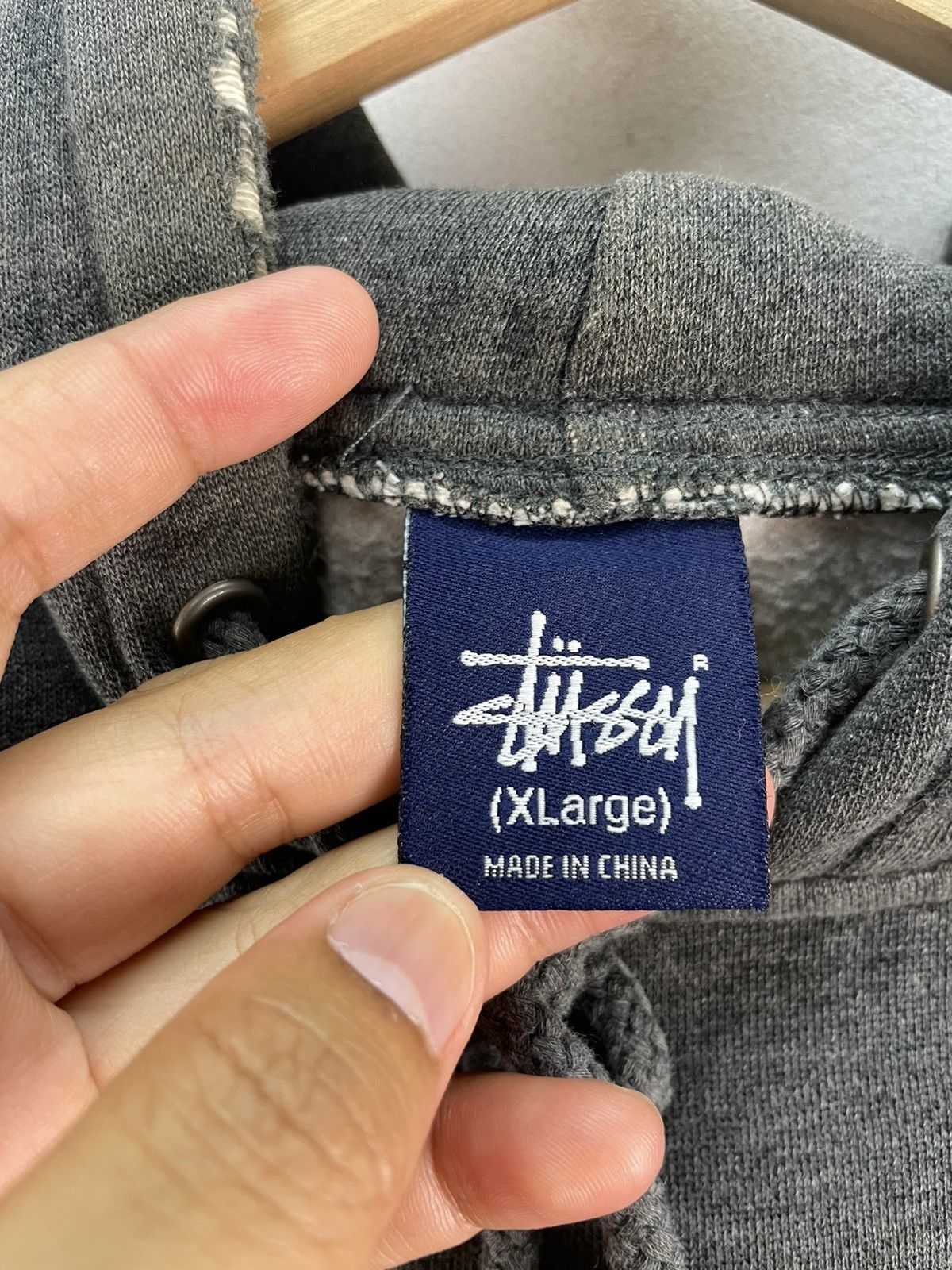 Stussy Vintage 90s Stussy Hoodie Sweatshirt Baggy Faded Black Size US XL / EU 56 / 4 - 6 Thumbnail