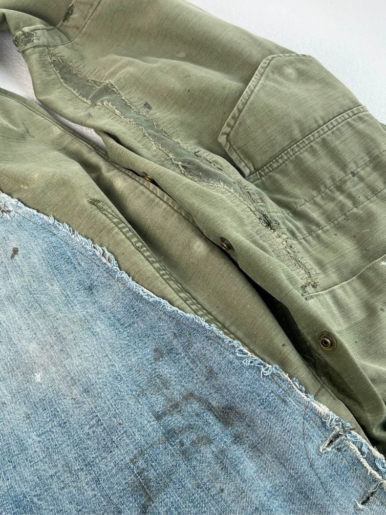 Greg Lauren Greg Lauren Military fabric spliced denim pants Size US L / EU 52-54 / 3 - 9 Thumbnail