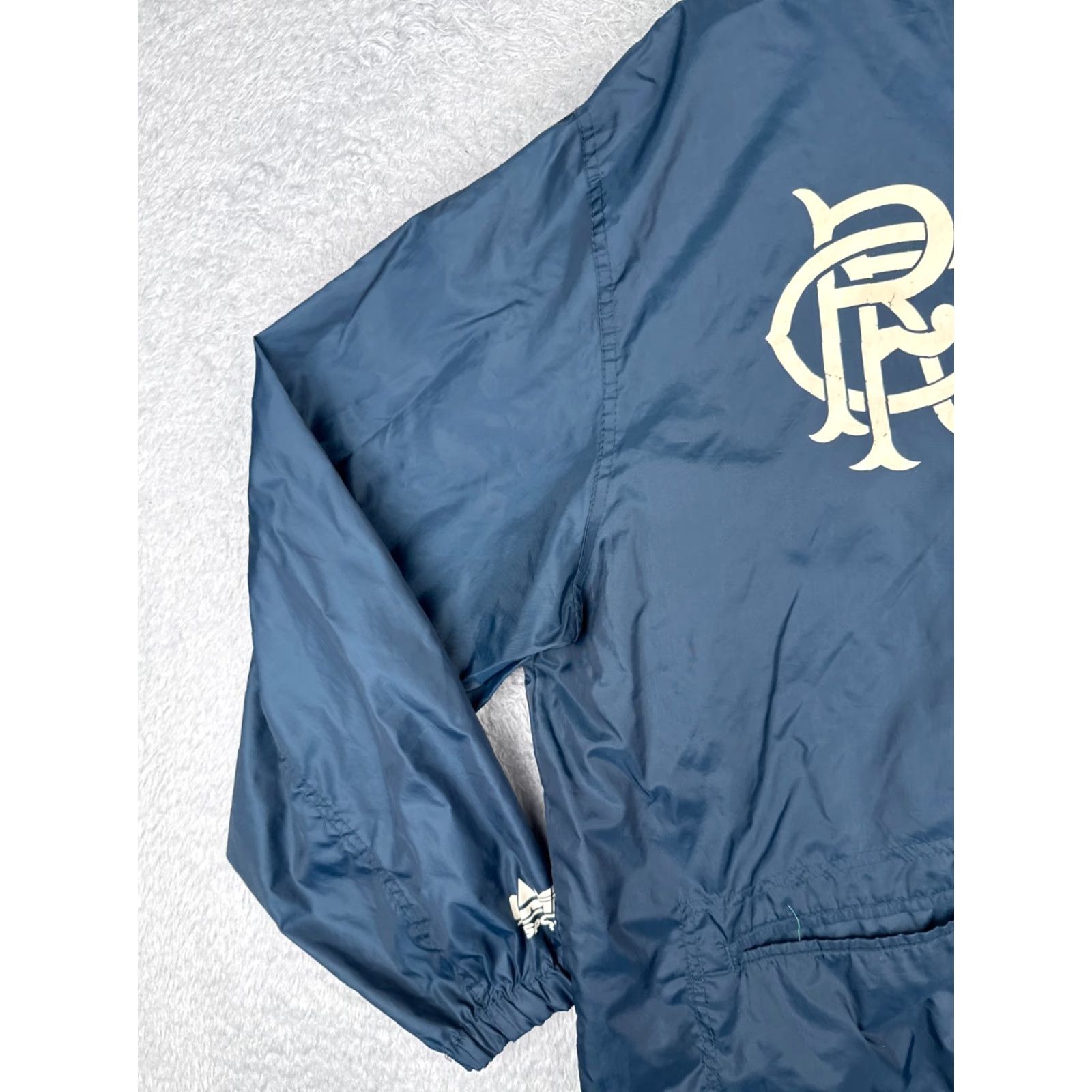 Vintage Glasgow Rangers Football Club Jacket Mens Large Blue Button Up Nylon Hooded Size US L / EU 52-54 / 3 - 3 Thumbnail