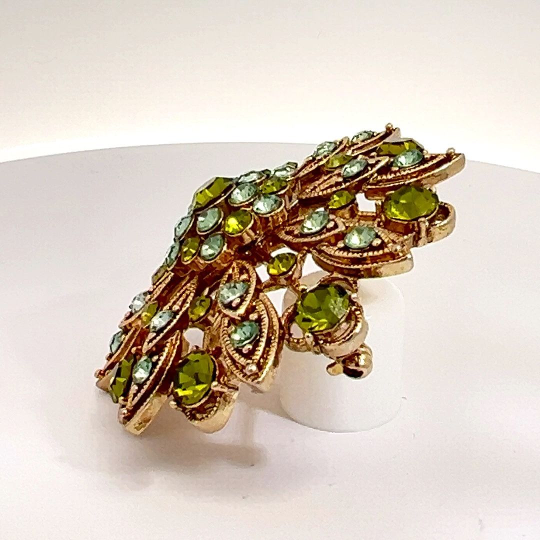 & Other Stories Liz Claiborne LC Green Blue Rhinestone Brooch Size ONE SIZE - 7 Thumbnail