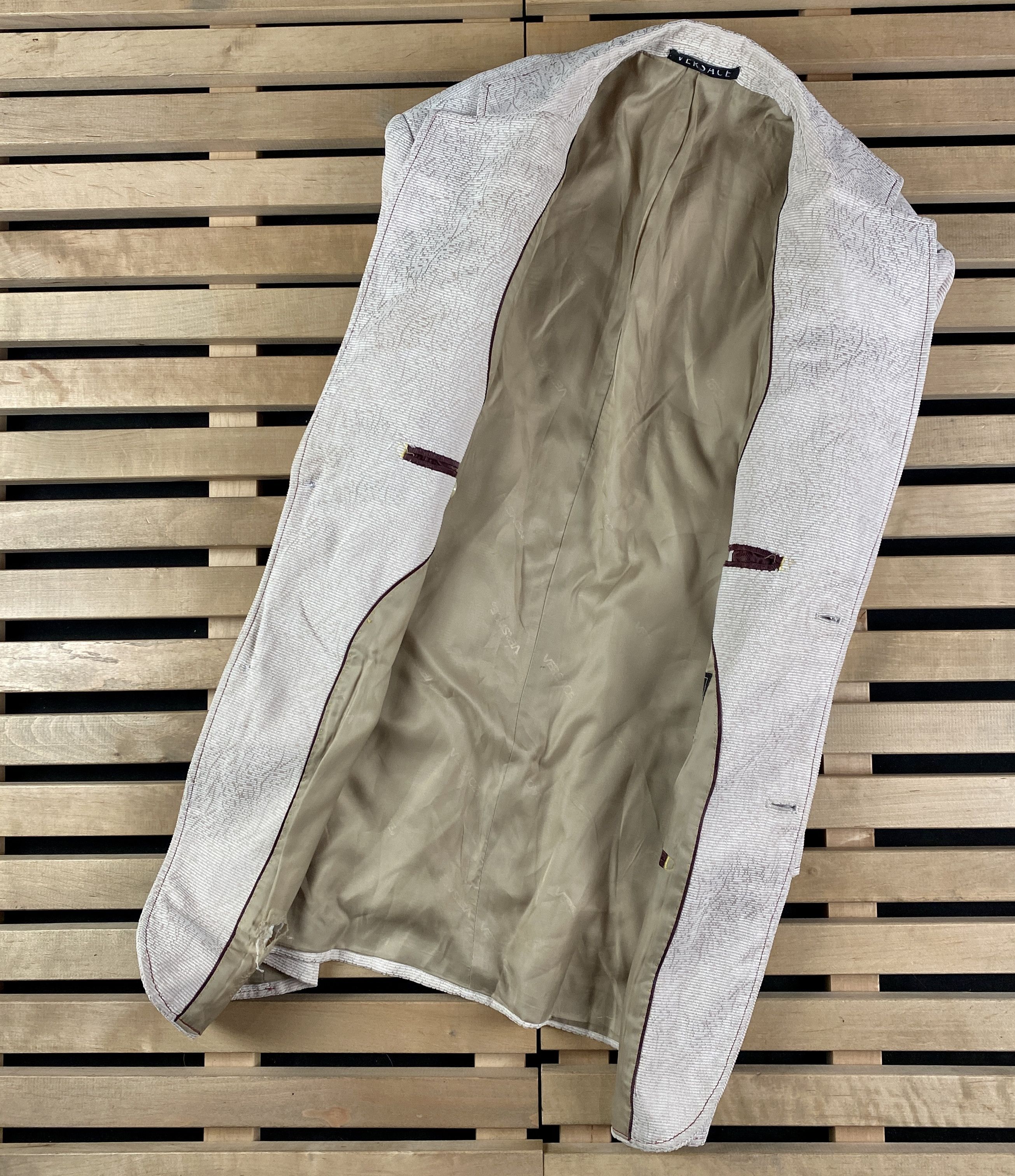 Versace × Versace Jeans Couture × Vintage Men’s Blazer Jacket Versace Two Button Size 52 Size 52R - 4 Thumbnail