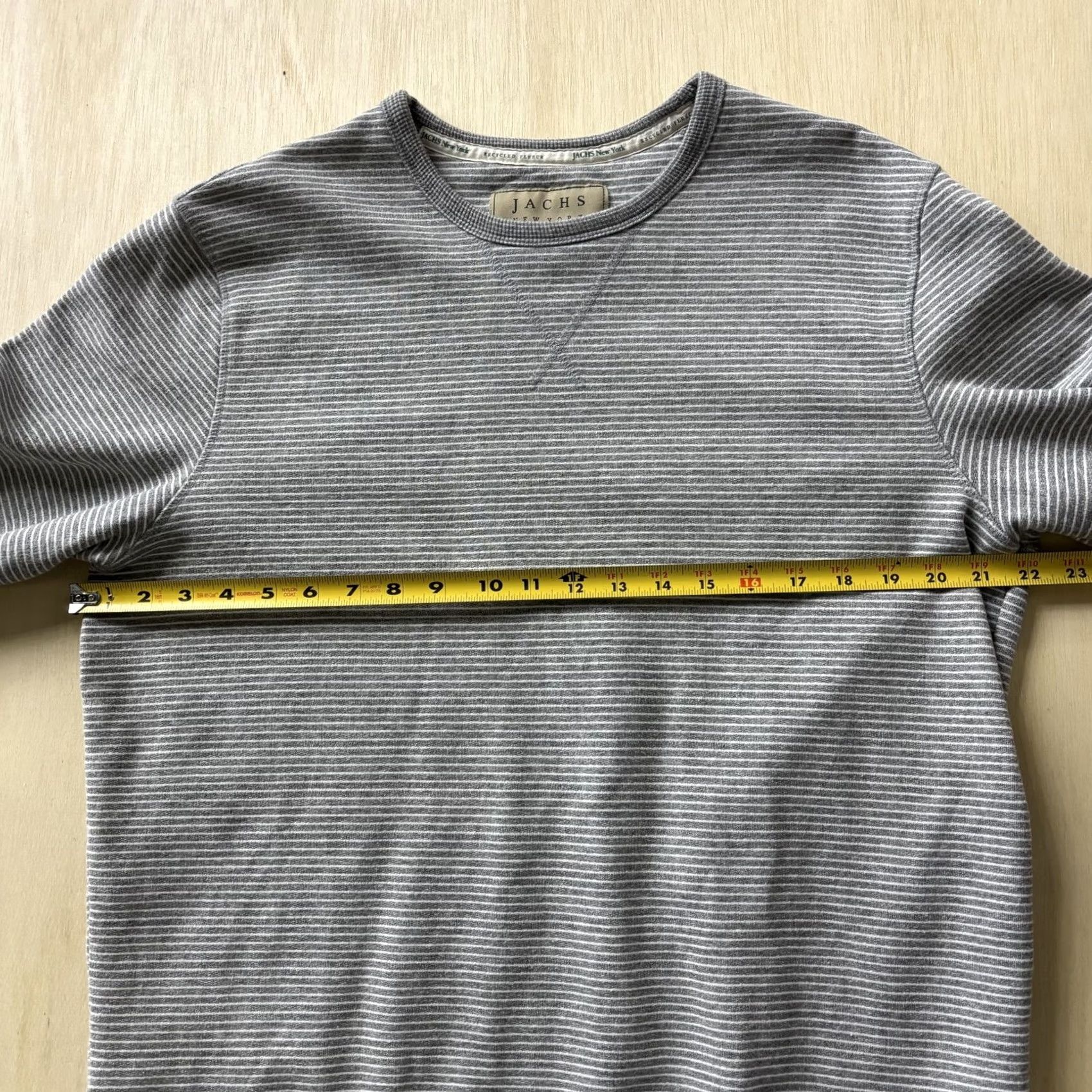 Vintage JACHS New York Mens Large Grey Striped Fleece Crewneck Pullover Size US L / EU 52-54 / 3 - 3 Thumbnail
