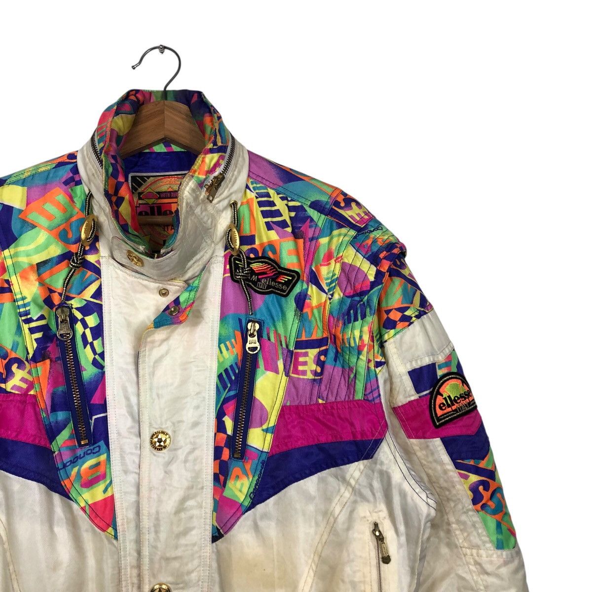 Japanese Brand 📌Vintage Cropped Ski Bomber Jacket Ellesse Multi Colour Size US M / EU 48-50 / 2 - 7 Thumbnail