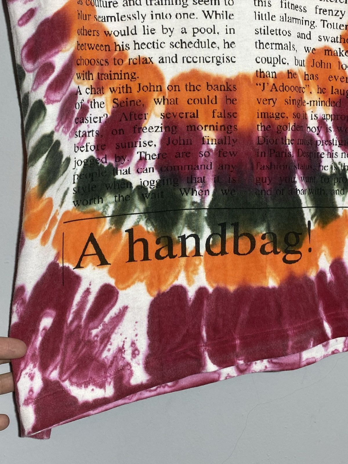 John Galliano John Galliano Newspaper Gazette Tie Dye T-shirt Size US XL / EU 56 / 4 - 7 Thumbnail