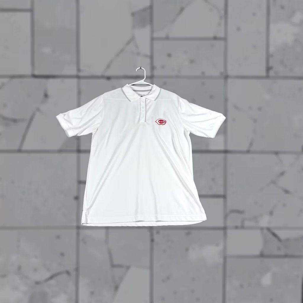 Vintage Antigua Cincinnati Reds Polo Shirt MLB Short Sleeve White Golf Mens M Size US M / EU 48-50 / 2 - 1 Thumbnail