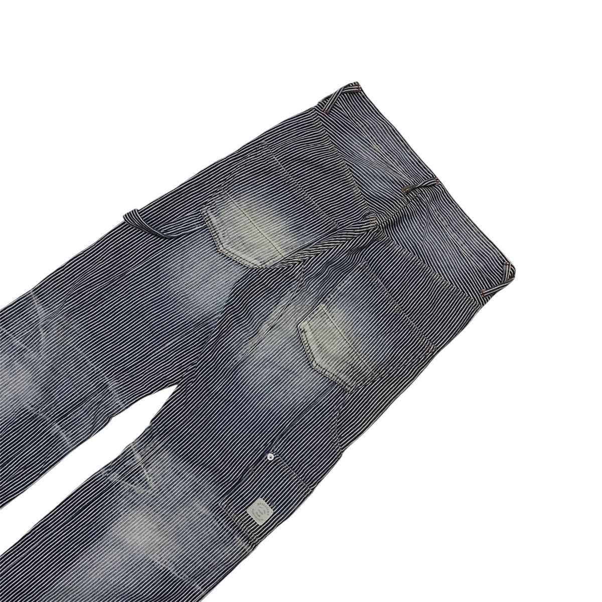 If Six Was Nine Vintage PPFM Double Knee Hickory Stripe Washed Pants Size US 31 - 4 Thumbnail