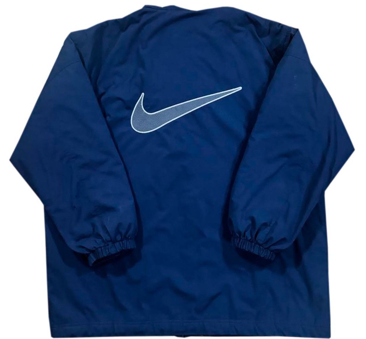 Nike × Vintage Vintage Nike Big Swoosh Navy Hooded Jacket (Size XXL) Size US XXL / EU 58 / 5 - 1 Thumbnail