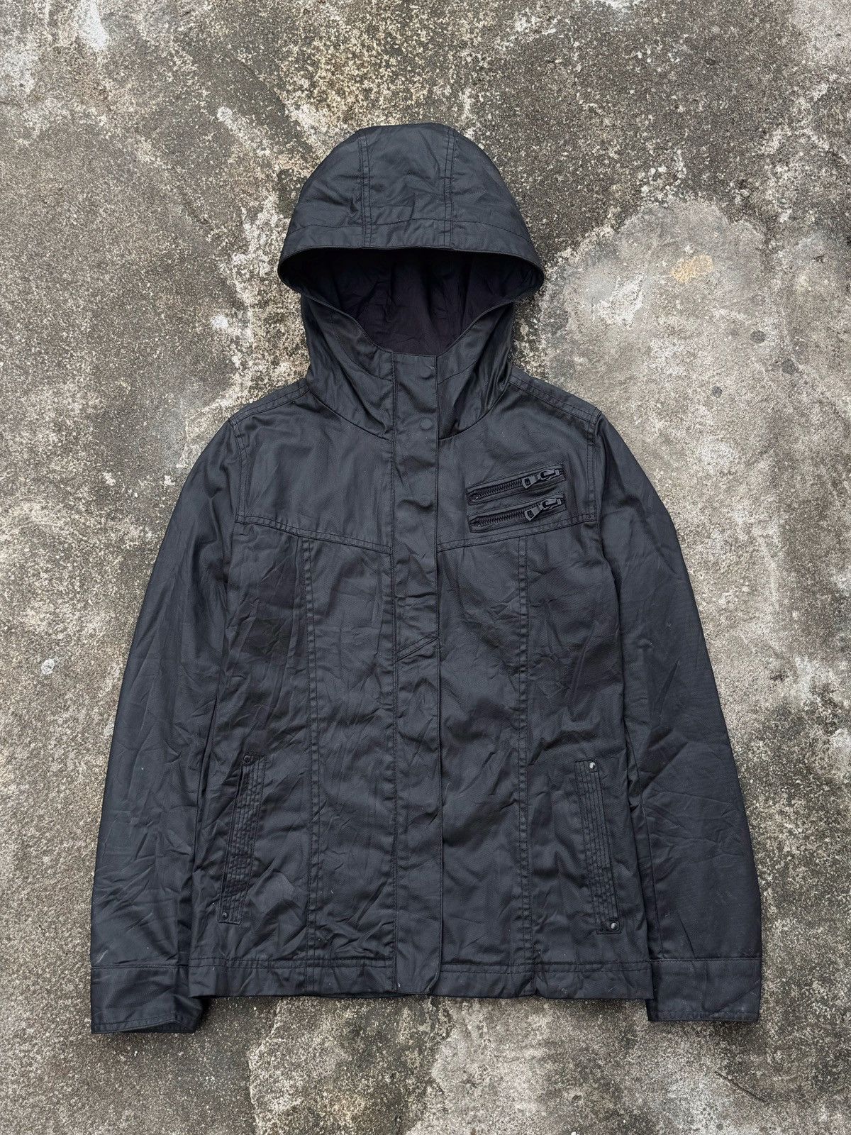 ジャケット・アウター 00s 14th Addiction Bono Coating Jacket 14th Addiction Asymmetrical Hooded Bono Leather Jacket