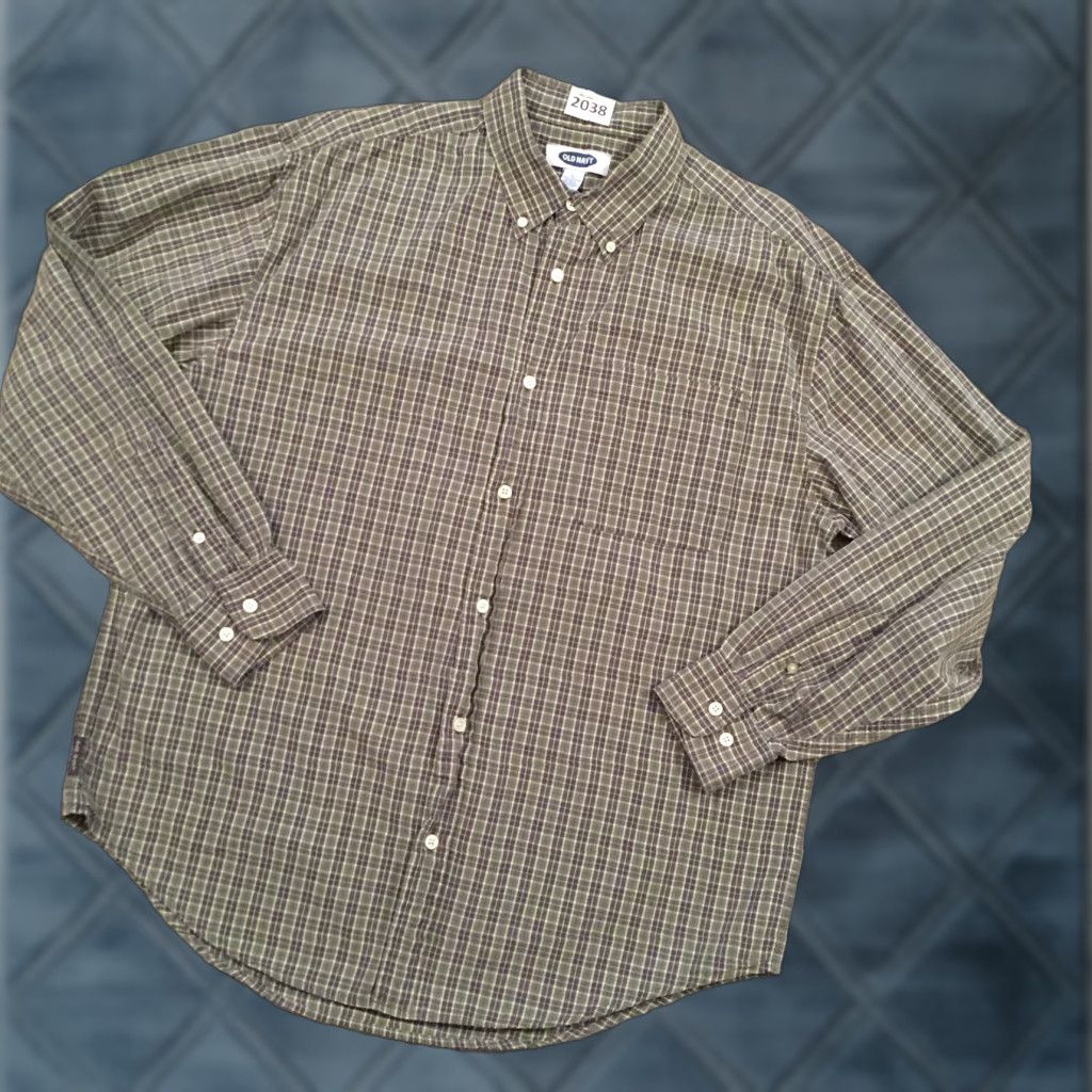 Old Navy Old Navy Button-Up Shirt Mens Large Green Plaid Long Sleeve Size US L / EU 52-54 / 3 - 1 Thumbnail