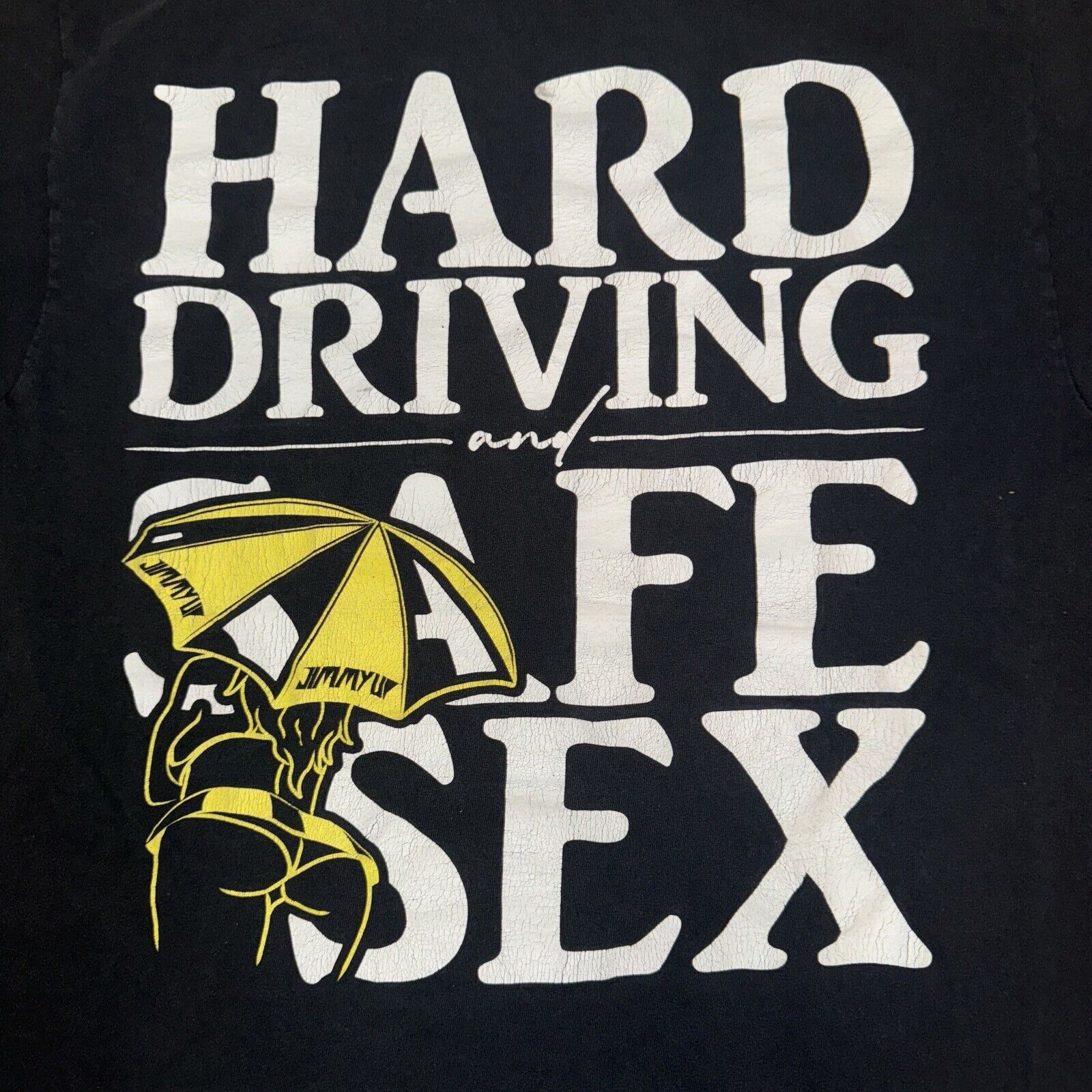 Japanese Brand × Vintage Vintage Jimmy Up Hard Driving And Safe Sex T-Shirt 19x26 M Size US M / EU 48-50 / 2 - 2 Thumbnail
