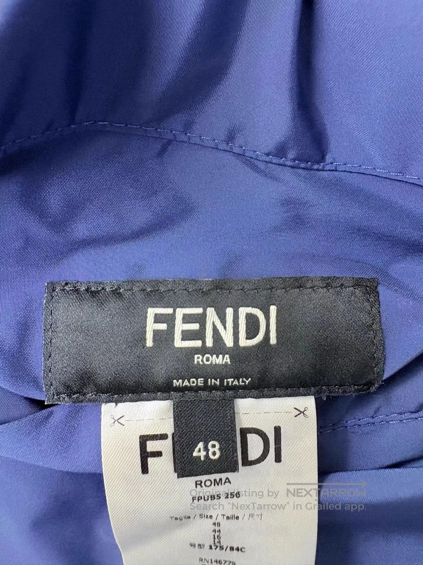 Fendi Blue Puffer Vest with Graphic Eye Design. Size US M / EU 48-50 / 2 - 5 Thumbnail