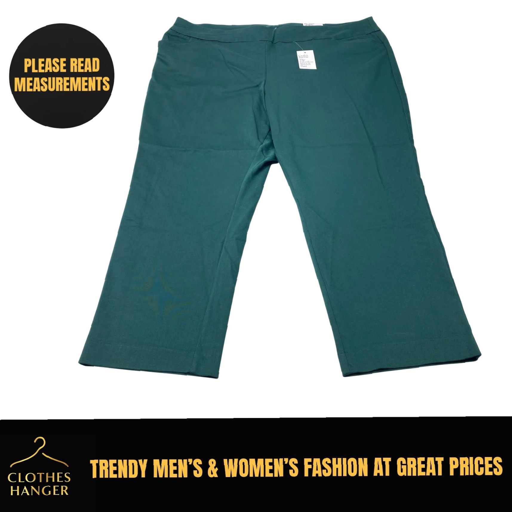 Croft & Barrow NWT Croft & Barrow Effortless Stretch Pants Womens 24W Short Green Straight Leg Size 42" / US 20 - 2 Thumbnail
