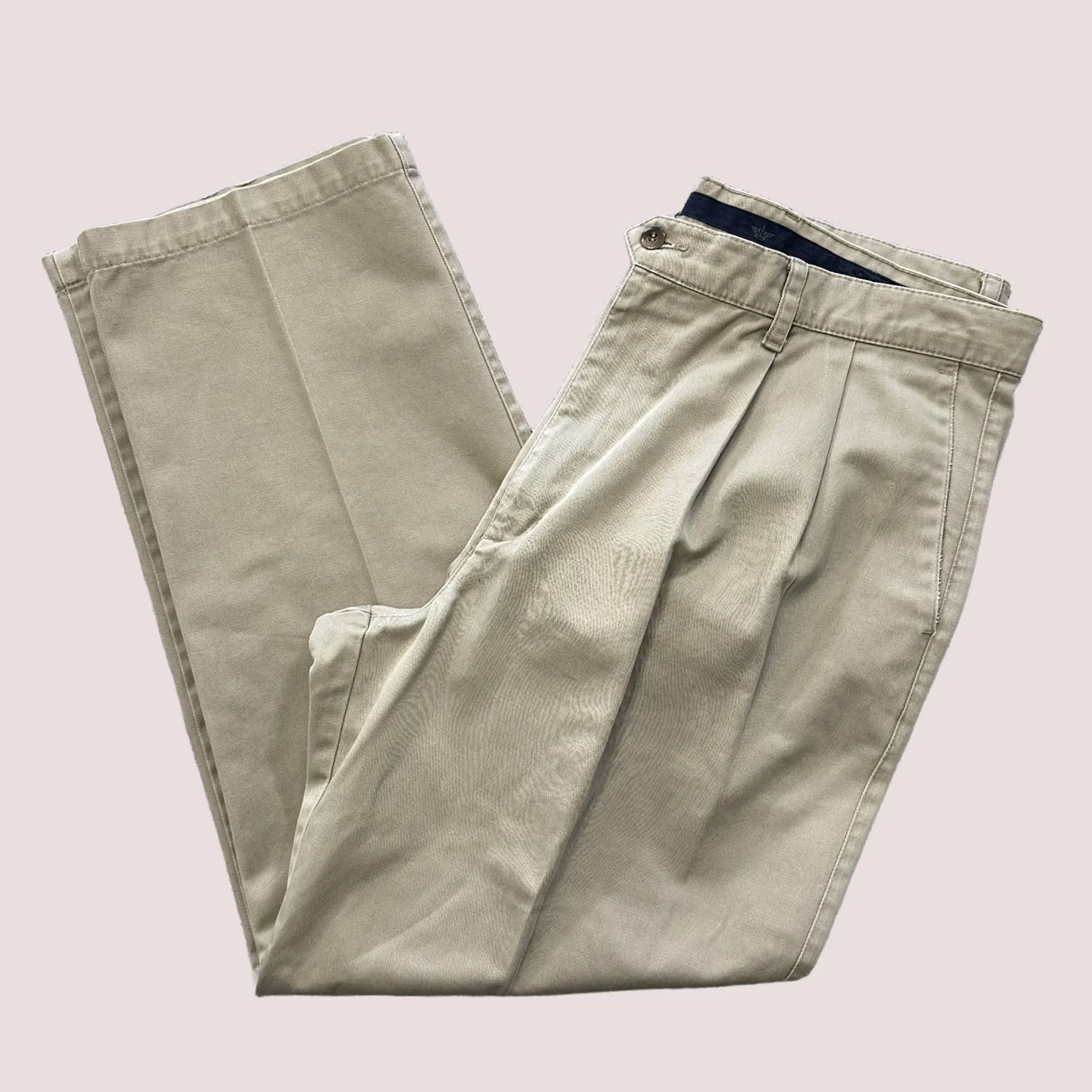 Dockers VINTAGE Dockers Khakis Pants Men 38x30 Slim Pleated Straight Cotton Beige Size US 38 / EU 54 - 1 Thumbnail