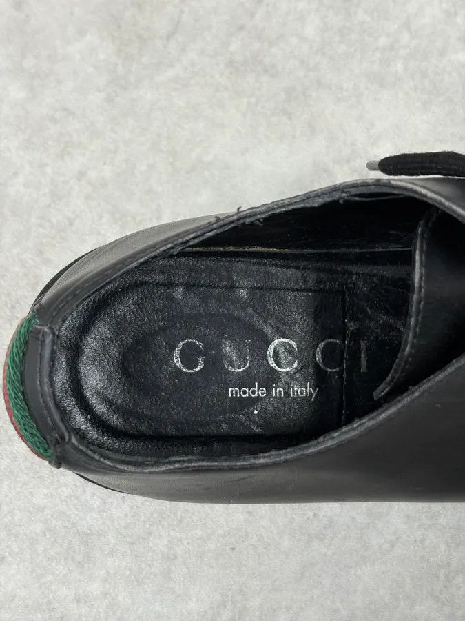 Gucci 2000s Gucci Black Leather Signature Derby Shoes Size US 8.5 / EU 41-42 - 7 Thumbnail