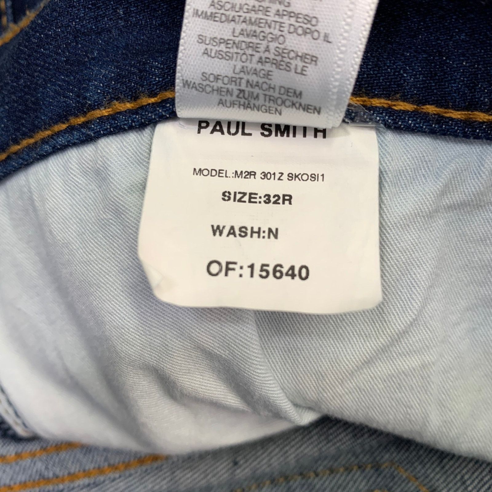 Paul Smith PS by PAUL SMITH Blue Contrast Stitch Cotton Straight Jeans Size US 32 / EU 48 - 7 Thumbnail
