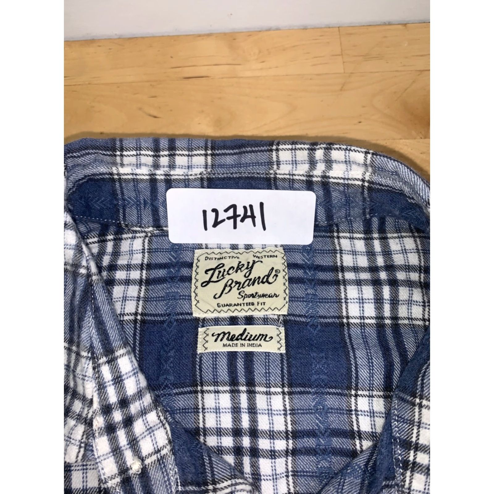 Lucky Brand Lucky Brand Button-Up Shirt Mens M Western Cowboy Plaid Blue 12741 Size US M / EU 48-50 / 2 - 2 Thumbnail