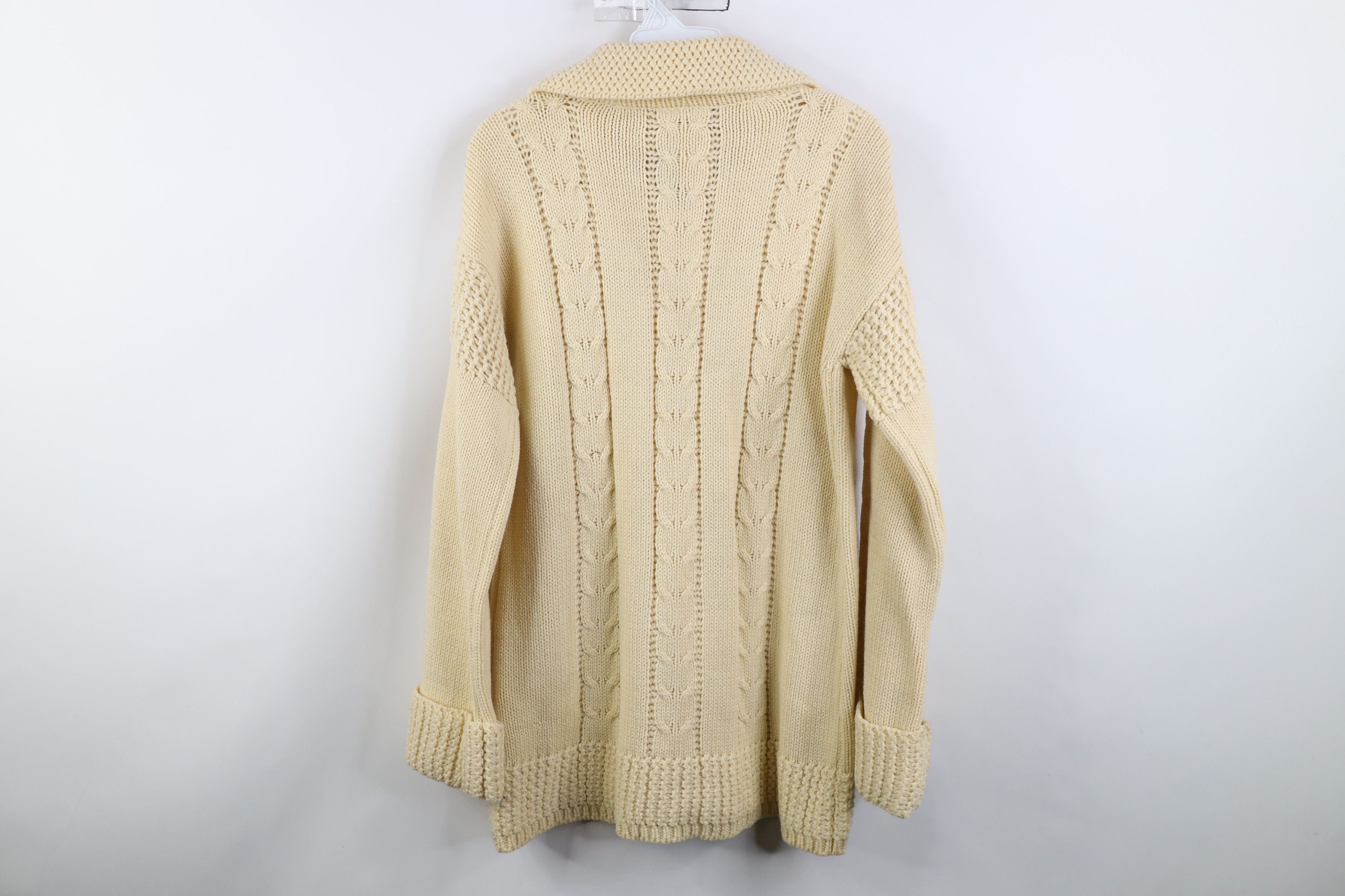 Vintage Deadstock Vintage 60s 70s Fisherman Knit Cardigan Sweater Size M / US 6-8 / IT 42-44 - 11 Thumbnail