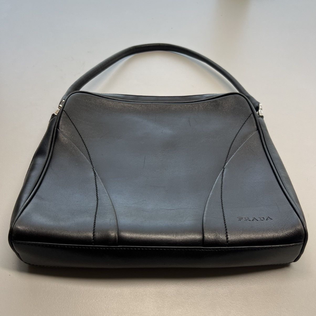 Prada Authentic Vintage PRADA Vitello Leather Shoulder Bag – Black Size ONE SIZE - 15 Thumbnail