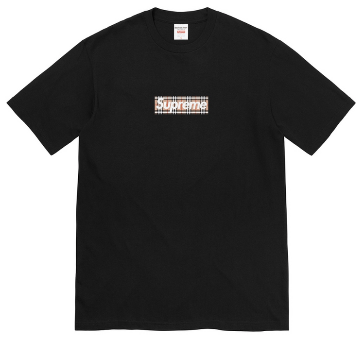 Supreme Supreme Burberry Box Logo Tee, Black (L) | Grailed