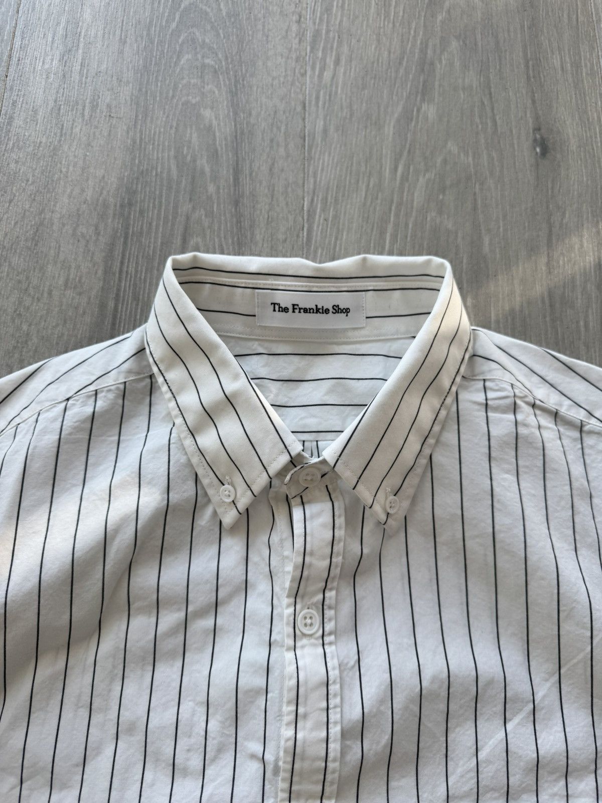 Frankie Shop The Frankie Shop White/Black Pinstripe Gus Shirt Size US L / EU 52-54 / 3 - 3 Thumbnail