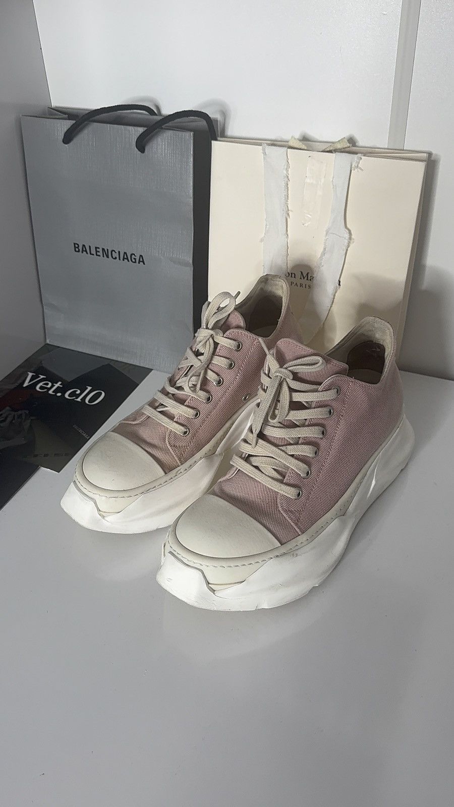 Rick Owens Drkshdw ✅ Rick Owens Drkshdw Abstract Pink Milk low Size US 10 / IT 40 - 3 Thumbnail