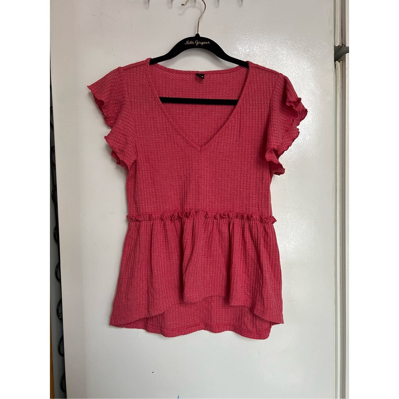 Shein Shein Pink Waffle Knit Top Woman’s Size Large Size L / US 10 / IT 46 - 1 Thumbnail