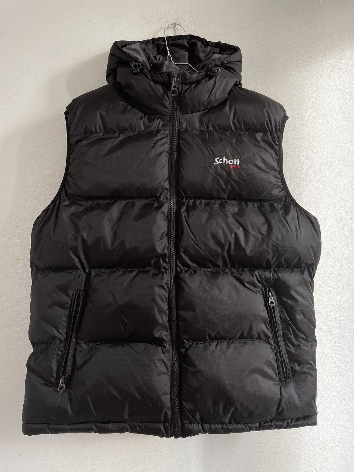 Black Deadstock Schott Schott sleeveless down jacket model IDAHO 2V Grailed