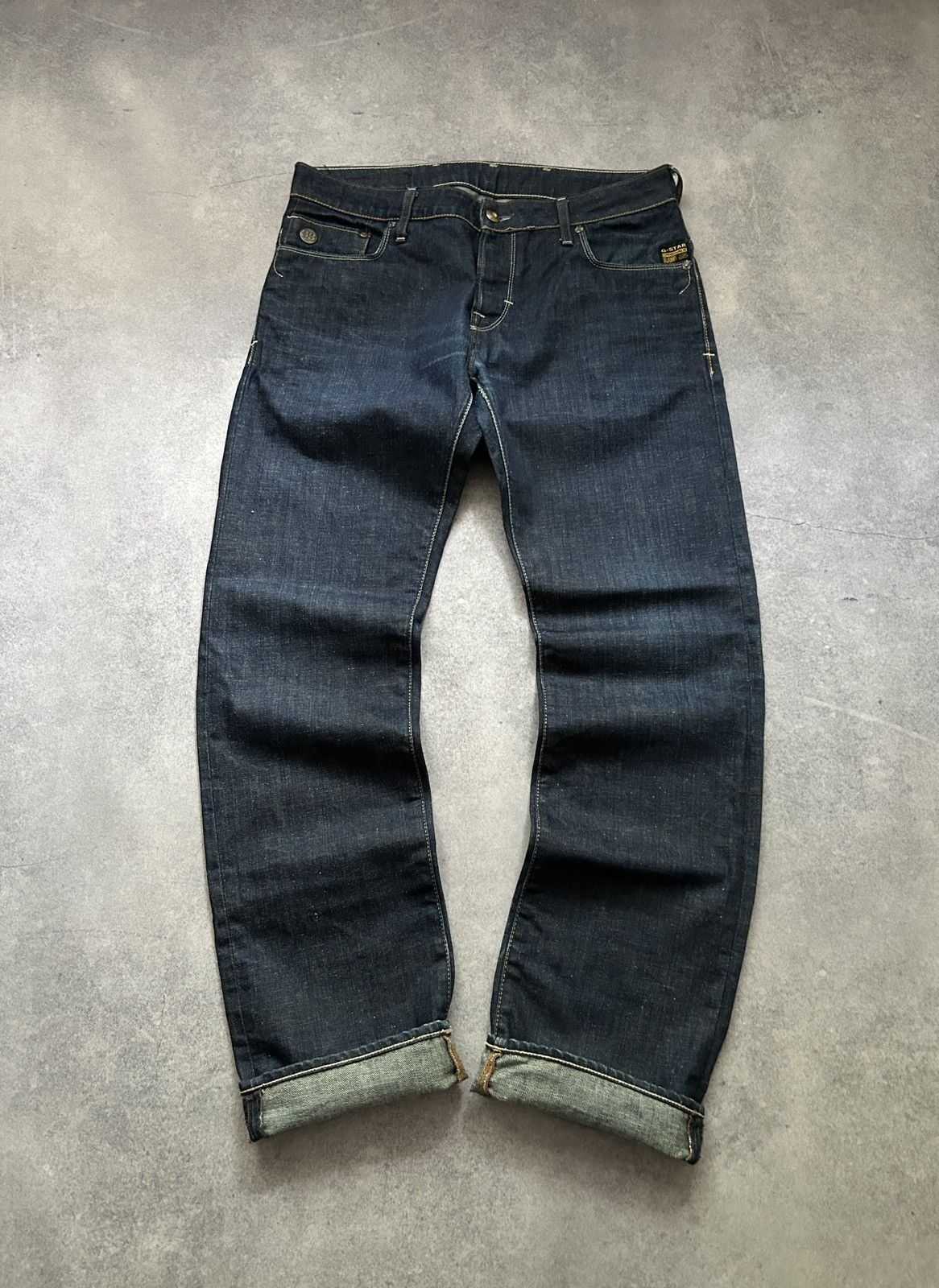 G-Star G star Raw Selvage Dark blue jeans mens 34/34 Size US 34 / EU 50 - 4 Thumbnail