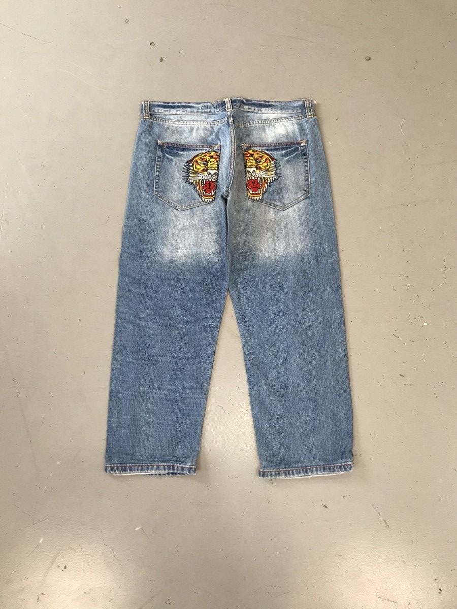Ed Hardy × Vintage Ed Hardy Tiger 🐯 Embroidery Denim Size US 36 / EU 52 - 1 Thumbnail