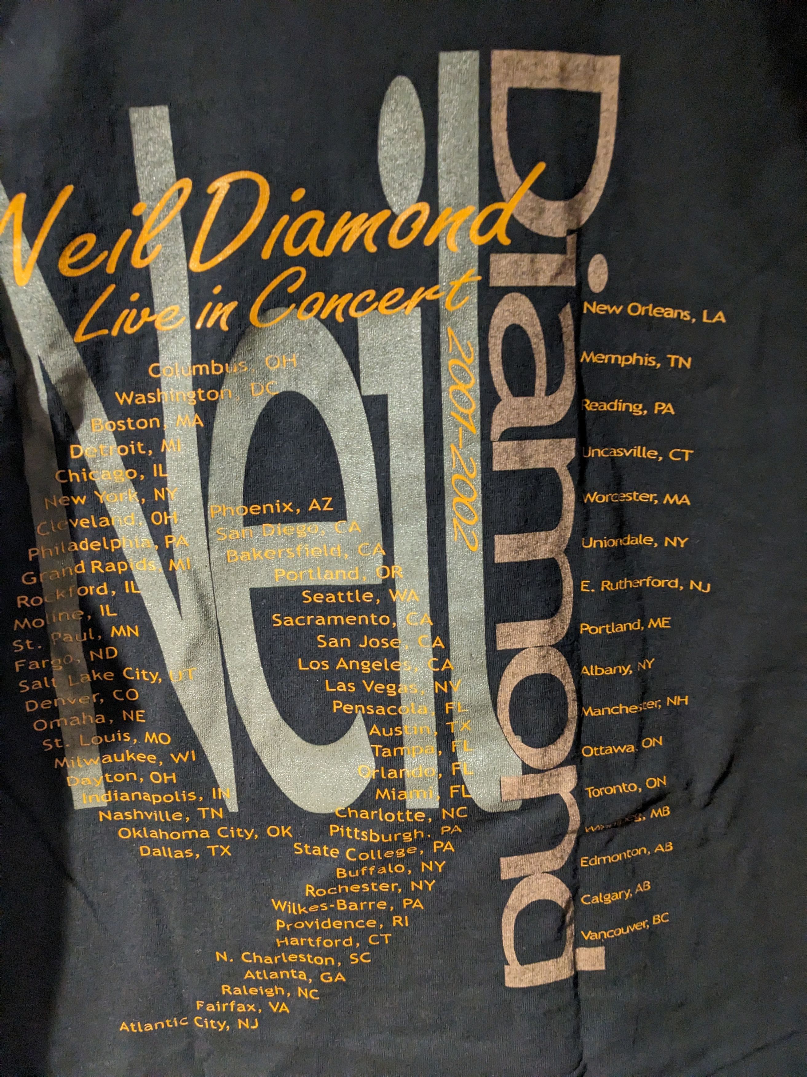 Band Tees × Vintage Vintage 2002 Neil Diamond on Tour Country Singer T-Shirt Size US L / EU 52-54 / 3 - 5 Thumbnail