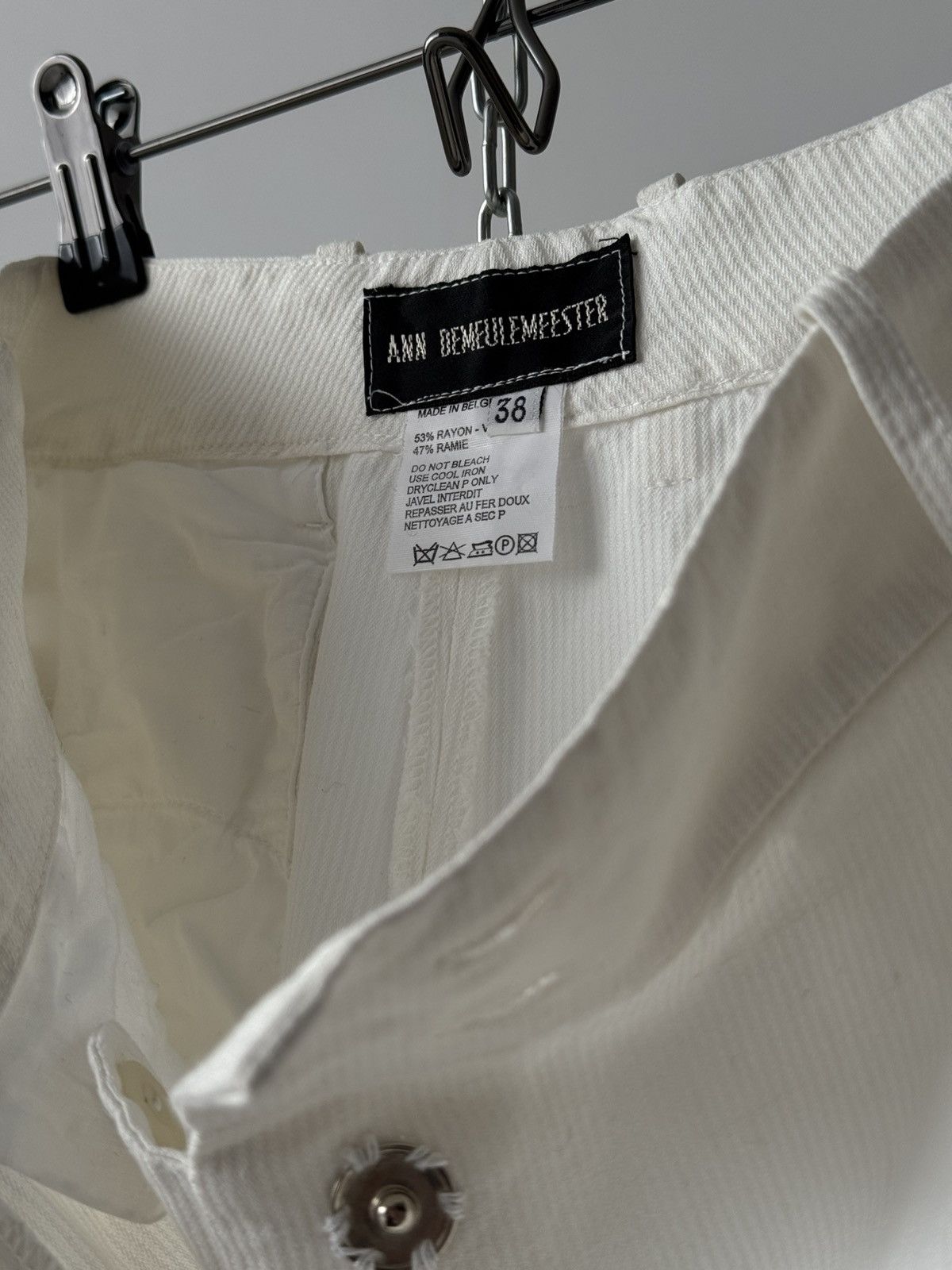 Ann Demeulemeester Vintage 1990s Ann Demeulemeester White Pants Size 26" / US 2 / IT 38 - 3 Thumbnail