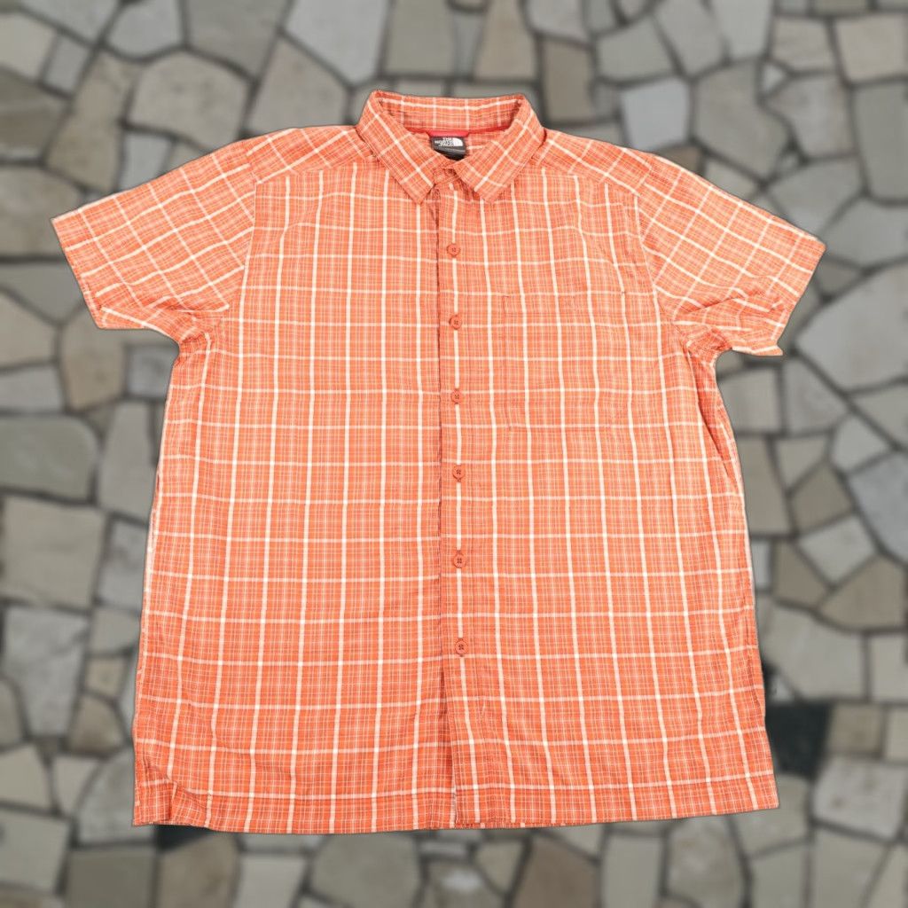 The North Face The North Face Shirt Mens Medium Orange Plaid Button Up Performance Hiking Trail Size US M / EU 48-50 / 2 - 1 Thumbnail