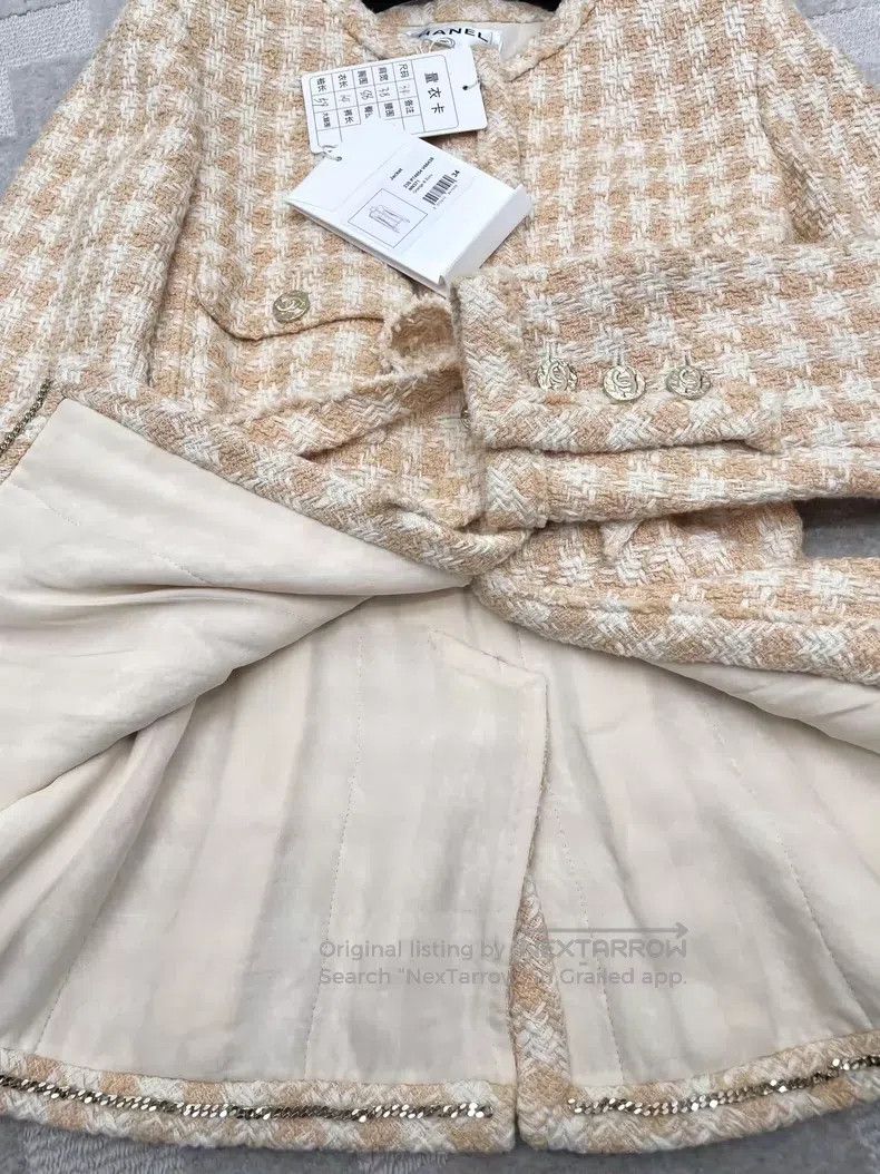Chanel Chanel 23S orange plaid belt jacket Size XXS / US 00 / IT 34 - 4 Thumbnail