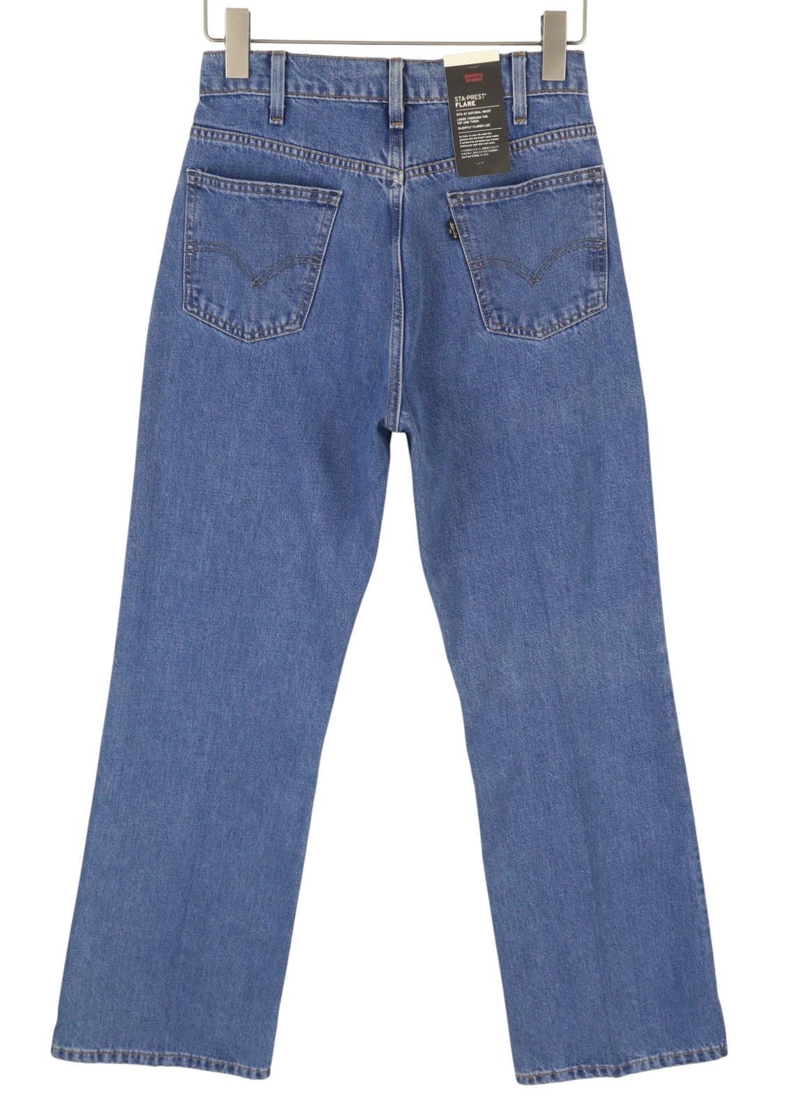 Levi's STA-PREST W28/L30 Flare Big E Zip Denim Blue Jeans 87094 Size US 28 / EU 44 - 2 Thumbnail