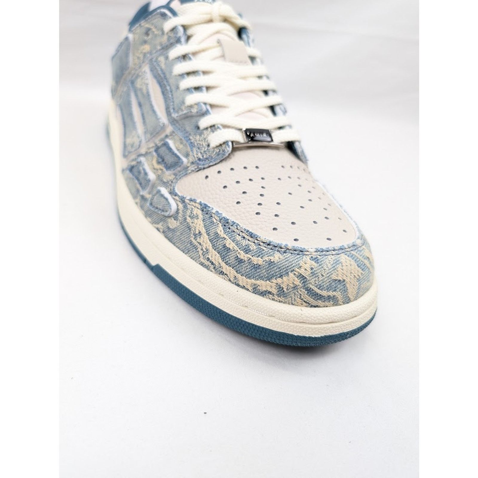 Amiri o1rshd1 Skelton Low-Top Sneakers in Natural/Denim Size US 11 / EU 44 - 5 Thumbnail