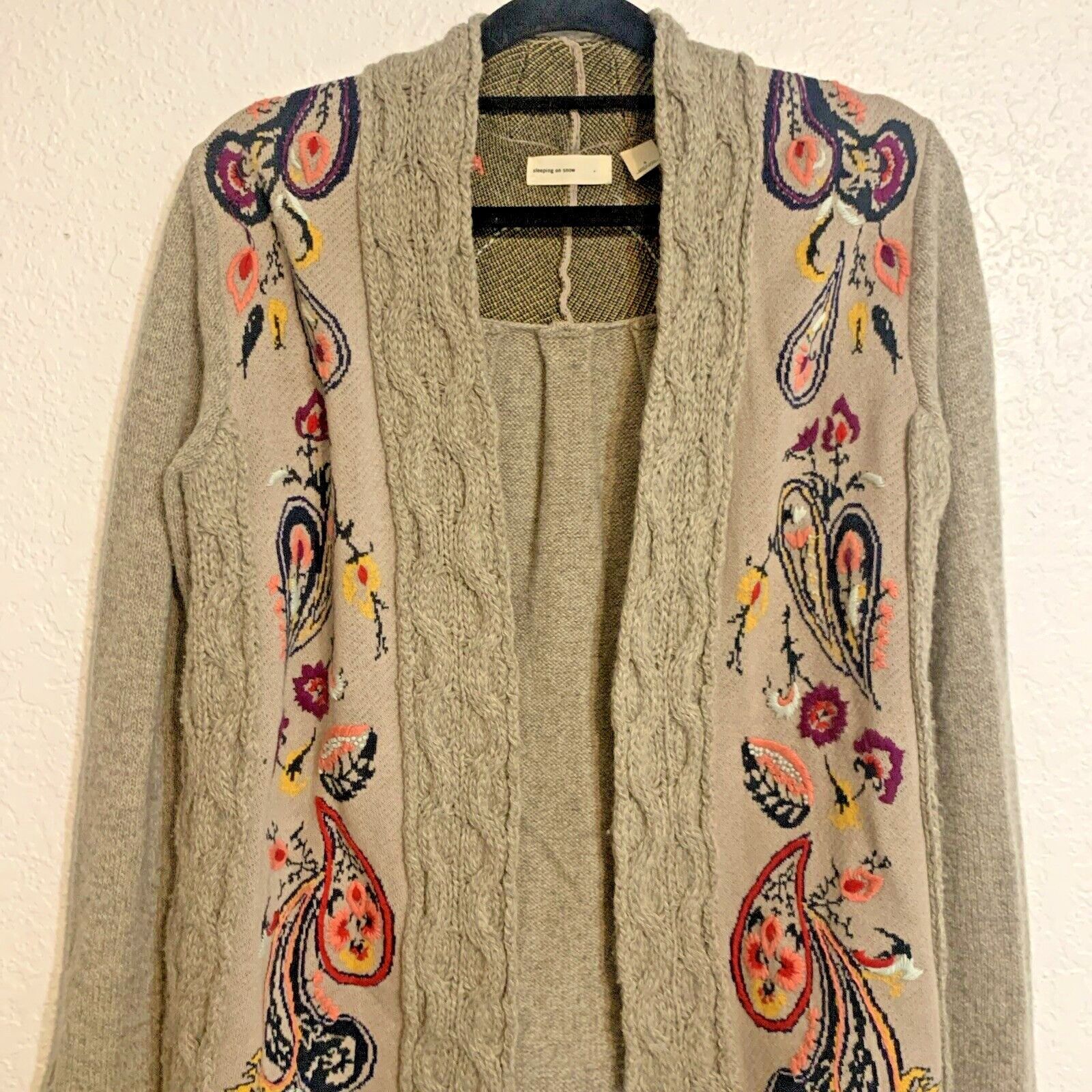 Anthropologie Anthropologie Sleeping Snow Folklore Embroidered Cardigan Sz Size S / US 4 / IT 40 - 3 Thumbnail