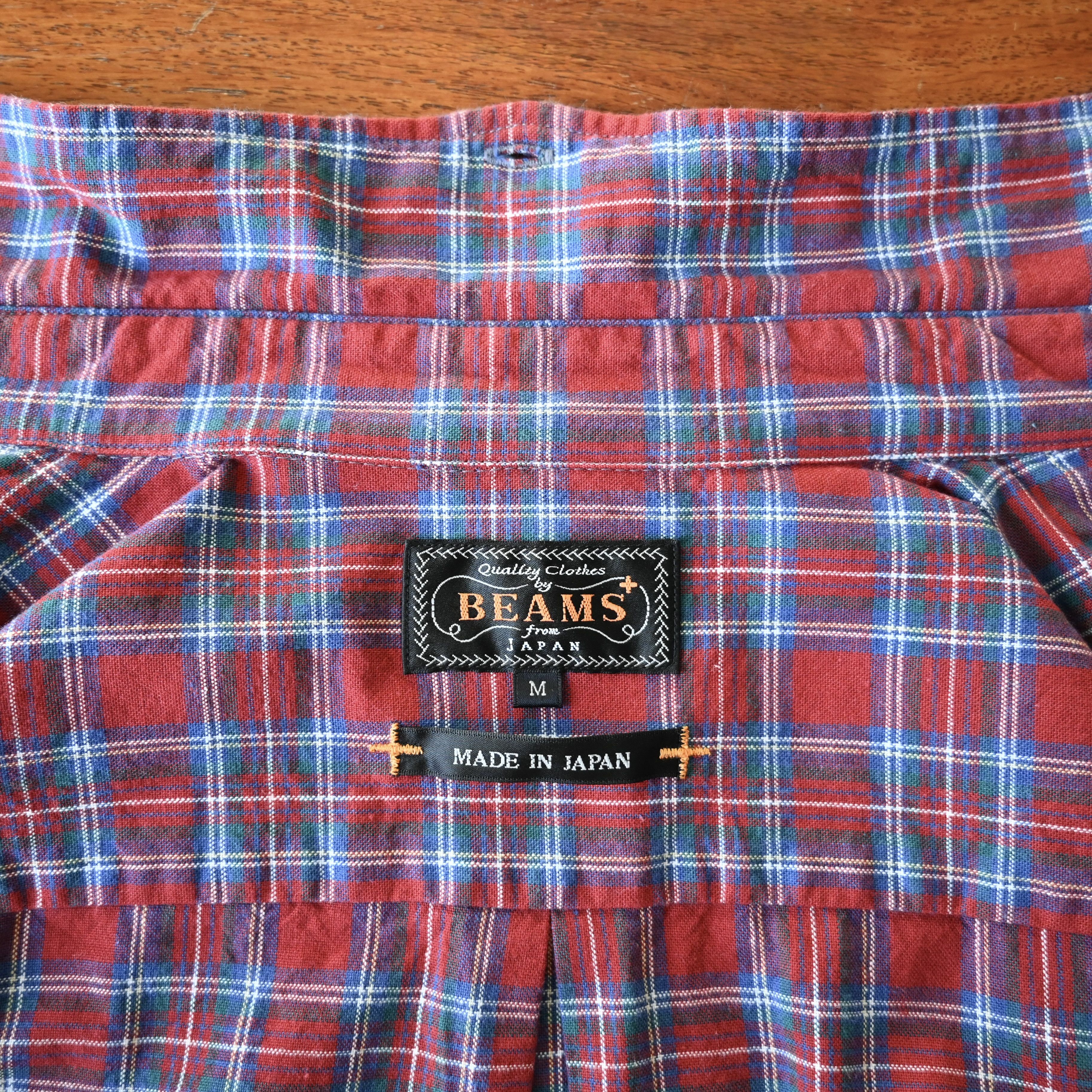 Beams Plus BEAMS Plus red tartan Oxford BD shirt, made in Japan Size US M / EU 48-50 / 2 - 13 Thumbnail