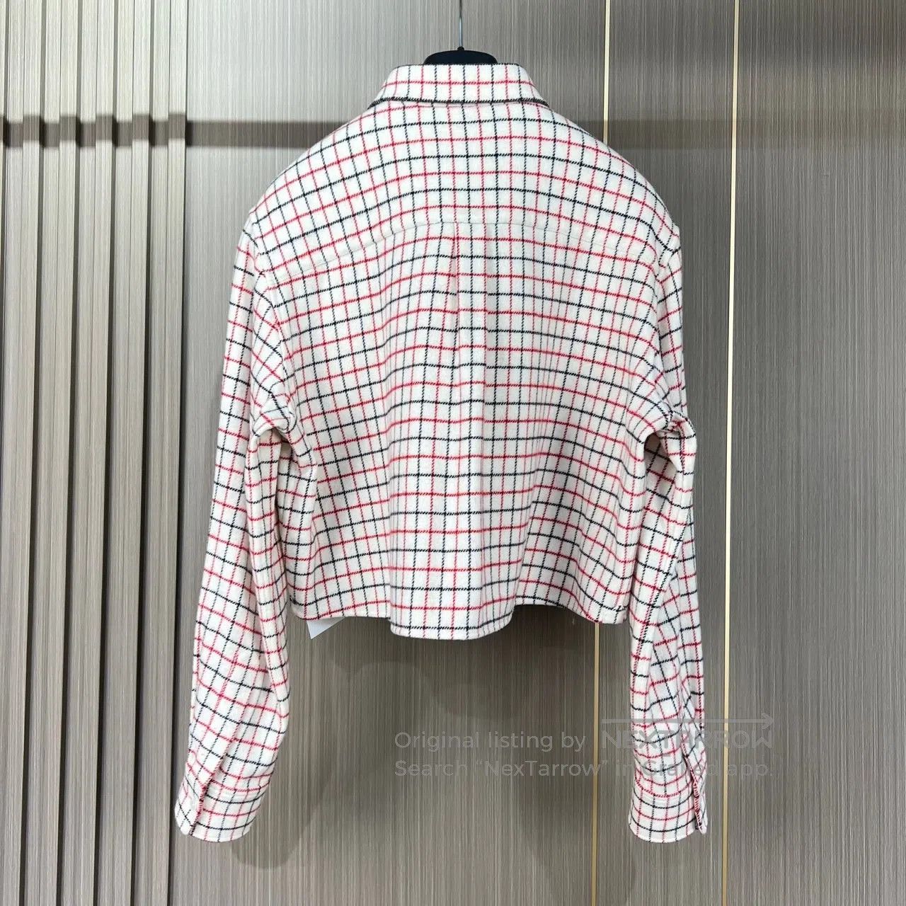 Celine CELINE Embroidered Arc de Triomphe Plaid Wool Shirt| Size XXS / US 00 / IT 34 - 2 Thumbnail