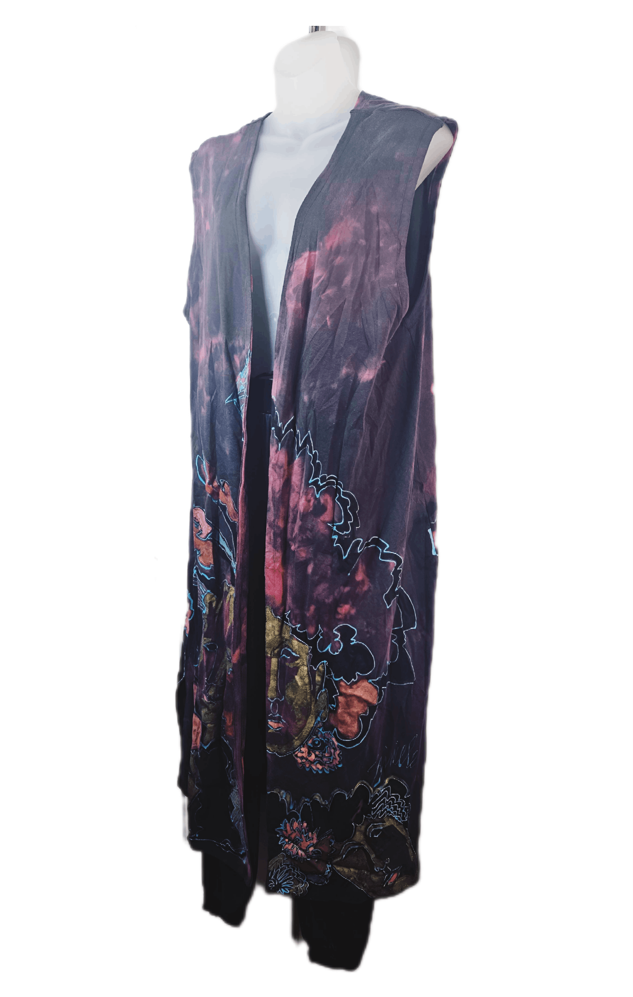 Other 1980s Hand-Painted Signed Wearable Art 4ft Vest Women’s New Size ONE SIZE - 3 Thumbnail