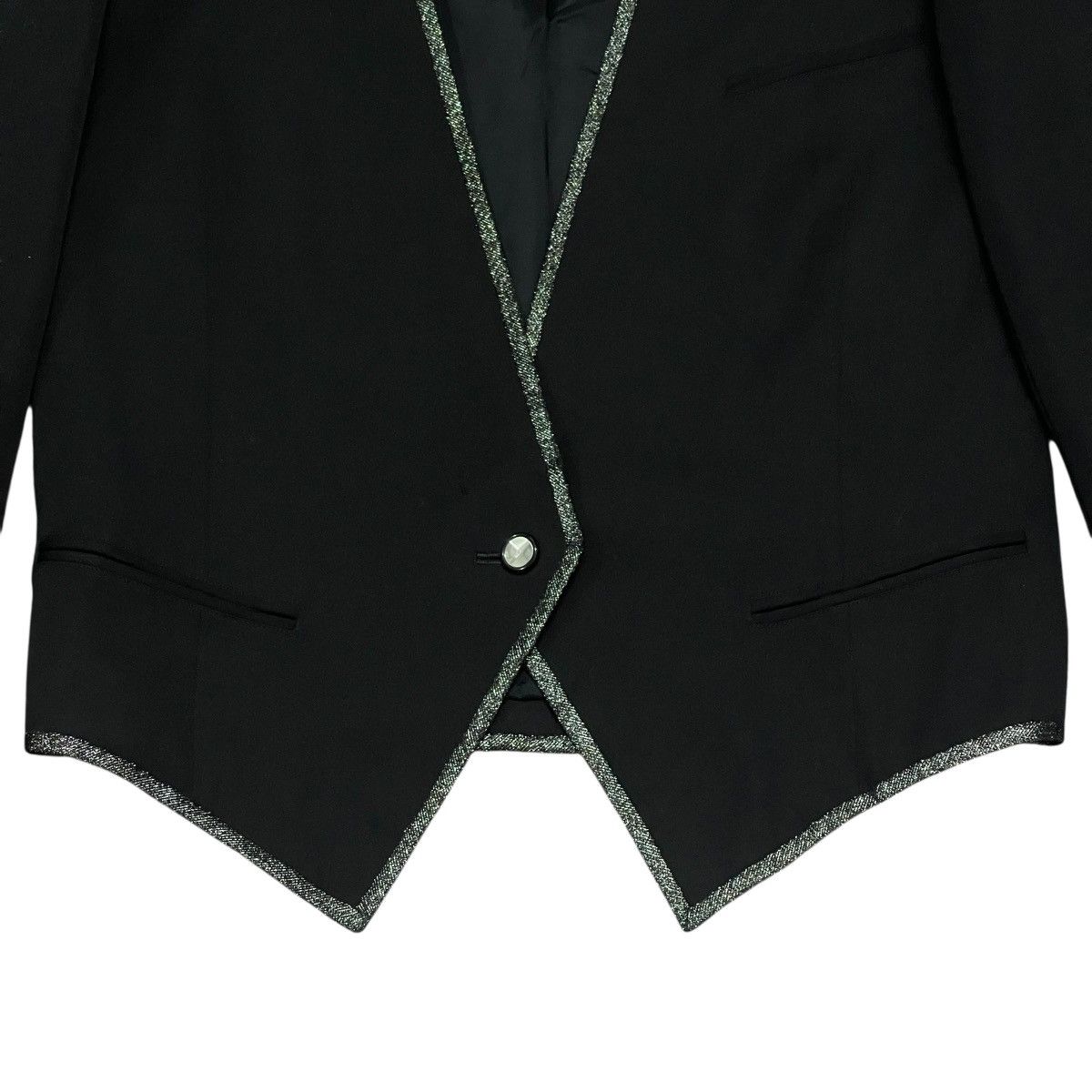 Paco Rabanne Vtg Paco Rabanne Paris V-neckline Silver Trim Outline Jacket Size M / US 6-8 / IT 42-44 - 7 Thumbnail